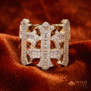 <b>Mens</b> Gold Tone Moissanite Diamond Cross <b>Ring</b> Hip Hop Statement Jewelry Fashion <b>Ring</b> <b>for</b> <b>Men</b> Daily Wear - Product Image 5