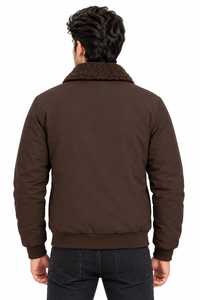 Chaqueta Casual de Invierno para Hombre EXONE INDUSTRIES, con Forro de Sherpa Marrón, Ligera, Gruesa, de Poliéster/Nailon, con Cuello Alto y Cierre, Resistente al Viento - Product Image 4