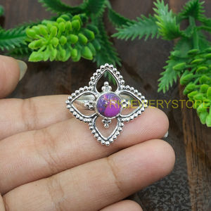 แหวนเงินแท้ 925 ประดับพลอยสีม่วงทองแดง แหวนดีไซน์แฮนด์เมด แหวนโบโฮ ของขวัญเครื่องประดับ - Product Image 2