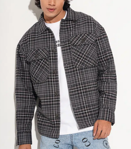 Camisas de Franela a Cuadros para Hombre, Estilo Casual, con Botones, para Otoño e Invierno, 100% Algodón, con Bolsillos, Ligeras, Personalizadas OEM 2026 - Product Image 6