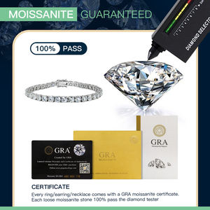 ZAWO Custom Luxury Filled Diamond Tennis Bracelet 3-5mm VVS Lab-Created Rhodium Palladium Plated Silver Chain <b>Men</b> Women - Product Image 5