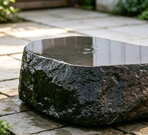 Fontaine d'eau en pierre japonaise pour extérieur, décoration de jardin, design en roche naturelle, résistante à l'eau, décoration intérieure - Product Image 1
