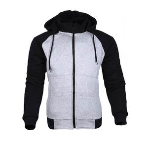 Sudadera con capucha personalizada con cremallera completa, estilo color block, tejido de forro polar, fabricada por el fabricante - Product Image 3