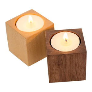 Portavelas cuadrados pequeños de madera al por mayor, ideales para propuestas de matrimonio y regalos de inauguración de casas. - Product Image 4