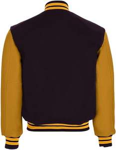 Vestes de baseball en chenille de laine avec logo personnalisé 2024, broderie, manches en cuir vintage, veste varsity pour hommes, hiver - Product Image 2