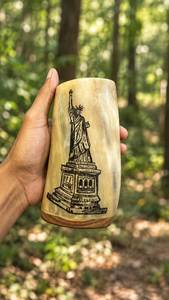 NEHA ENTERPRISES <b>Vintage</b> Horn Mug with Dragon <b>Scale</b> Design Handle Eco-Friendly Wedding Party Drinkware Heat Resistant Beer Cup - Product Image 2