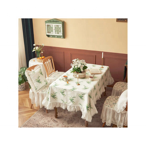 Classique numérique Floral 100% coton brodé GOTS certifié en gros nouvelle nappe 70x108 pouces Durable idéal pour la collecte - Product Image 2