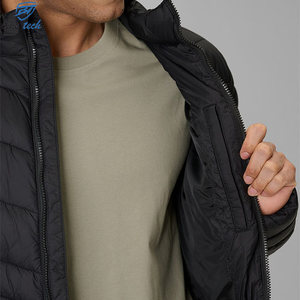 Blouson d'hiver matelassé léger pour homme, col montant, fermeture éclair intégrale, isolé, chaud, pour l'extérieur, décontracté, manteau tendance, vente en gros - Product Image 6
