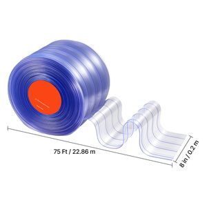 Cortina de tiras de PVC transparente de 75 pies de largo x 8 de ancho, tiras de plástico acanaladas para puertas, rollo a granel, tiras de cortina para congeladores y refrigeradores. - Product Image 4