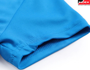 INDEX Men's <b>Blue</b> Solid Color Short Sleeve <b>Polo</b> <b>Shirt</b> Casual Regular Fit Knitted Fabric Button Design Breathable - Product Image 2
