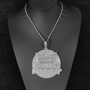 Mens Moissanite Pendant 925 Silver Iced <b>Crown</b> <b>King</b> Name Custom Statement Necklace Luxury Street Style Gifts For Men Bold Edition - Product Image 1