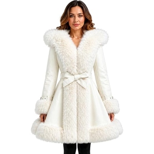 Abrigo Largo de Piel Sintética Premium para Mujer, Elegante Abrigo de Invierno con Cinturón, Ropa Exterior de Moda de Lujo, Fabricante Mayorista OEM Personalizado Ltd - Product Image 4
