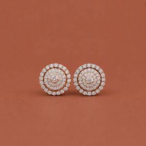 Boucles d'oreilles rondes en forme d'halo avec design de cercles concentriques, argent sterling 925, bijoux élégants, cadeau pour femmes - Product Image 5