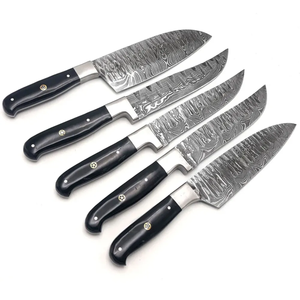 Ensemble de couteaux de chef en acier Damas de qualité supérieure LEGACY BLADES, 9 pièces, manche en bois, couteaux de cuisine faits à la main, tranchants comme des rasoirs - Product Image 3