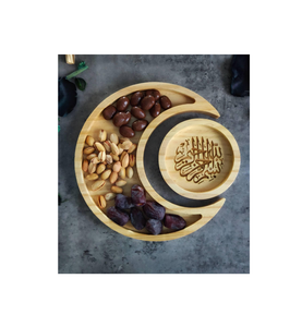 Bandeja de madera con diseño de luna y estrella para servir dátiles y dulces en Ramadán y como decoración festiva de mesa - Product Image 5