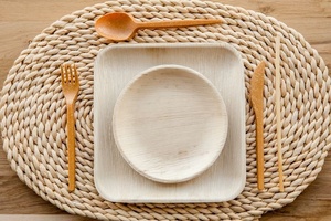 Nouvelles assiettes jetables en feuilles de palmier carrées de 6 pouces pour la restauration événementielle, assiettes pour la restauration hôtelière et la restauration en restaurant, vaisselle de service - Product Image 5