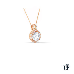 Pendentif solitaire en or 10K style halo avec diamant rond (naturel) de 0,3 carat, clarté VS1-2, OEM, vente en gros, fabricant et détaillant - Product Image 2