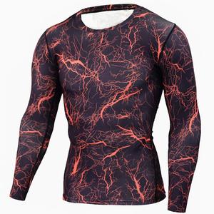 <b>Compression</b> Wear Stylish Appearance Gym Sports Style Fabric Material Rash Guard Long Sleeves Men's with Quick Dry - Product Image 1