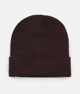 Gorro de Punto Acrílico Unisex de Alta Calidad, Color Sólido, Diseño Casual de Invierno con Borde Plegado, Talla Adulto 56-58CM - Product Image 1