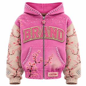 Wholesale Custom <b>Zip</b> Up Hoodie French Terry Hoodie Embroidery Logo Hoodie Factory Direct Production USA - Product Image 1