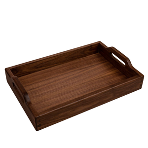 Handmade Brown Wooden Rectangular Serving Tray with Handle for Food Serving in <b>Restaurants</b> and <b>Hotels</b> Wholesale <b>Supply</b> - Product Image 1