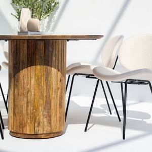 Table à manger ronde en bois longue Vandana Zentrix Stellar avec pieds ronds, design contemporain fait main et massif - Product Image 3