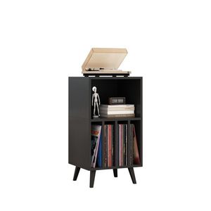 Black Record Player Stand with Storage Turntable Stand Album Storage Cabinet for Bedroom Living Room Office for Music Rooms - Product Image 3