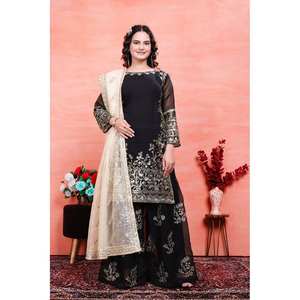 Ensemble de vêtements de soirée pour femmes, haut-plazzo et dupatta avec broderie - Product Image 2
