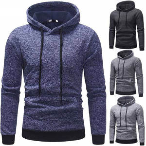Sweat-shirts d'hiver pour hommes grandes tailles, en polaire respirante, de haute qualité, avec logo personnalisé, couleur unie, teinture unie, basiques, en coton mélangé - Product Image 3