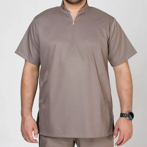 Ensembles de blouses médicales unisexes personnalisées à col rond en tissu rayonne et toile, détection d'aiguilles, service OEM, uniformes d'hôpital avec logo personnalisé - Product Image 6