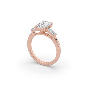 2.60Ct Emerald Brilliant Cut Lab Grown Diamond <b>Ring</b> 14KT 10KT Solid Gold Unique Design <b>Dainty</b> Jewelry Gift for Women Anniversary - Product Image 4