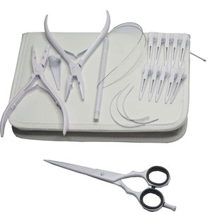 Kit d'outils professionnels pour extensions de cheveux pour usage en salon, ensemble complet d'accessoires pour l'installation, l'application et le retrait des extensions. - Product Image 1