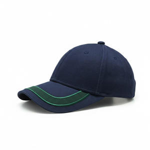 Casquette de baseball personnalisée avec logo, bleu marine premium, avec bordure verte, vente en gros, casquettes en coton à 6 panneaux, casquettes de sport - Product Image 6