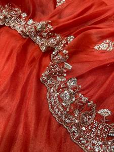 New Embroidered Designer Saree With Floral Motifs And Sequin Work For <b>Wedding</b> Occasions - Product Image 2