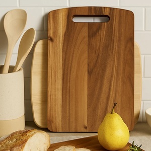 Planche à découper en bois élégante, épaisse, durable, compatible avec les couteaux, finition lisse, avec poignée intégrée, idéale pour couper et servir - Product Image 2