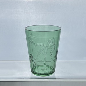 Gobelet à boire en plastique vintage vert Jack Worth JD1822GR, motif palmier, 16 oz - Product Image 3