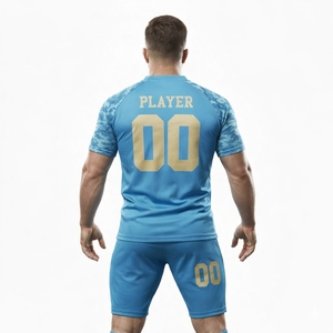 ชุดฟุตบอลแบบกำหนดเอง เสื้อฟุตบอลและกางเกงขาสั้นสำหรับผู้ชาย ออกแบบเองได้ ใส่สบาย ชุดกีฬาสำหรับผู้ชาย - Product Image 2