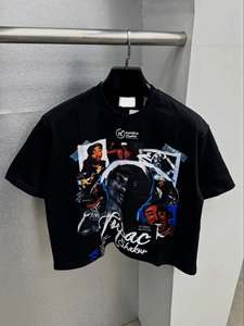 Nouveau T-shirt graphique surdimensionné court personnalisé pour femme 2026, 100 % coton, style vintage streetwear, coupe carrée, OEM ODM - Product Image 1