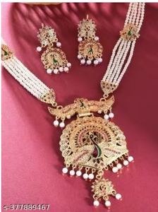 New Fashion Bohemian Style Indian Gold Plated Black Alloy Zircon Women's Jewelry Set Necklace Earrings Engagement Wedding Party - Product Image 4