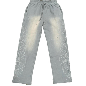 Pantalon pour femme de qualité supérieure, sur mesure, 100% coton, avec strass, style devant plat, pour l'hiver et les activités de plein air, designs OEM - Product Image 3