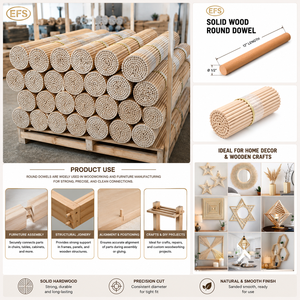 Chevilles en bois polies modernes pour la décoration intérieure, artisanat en bois massif fait main du Vietnam, marque EFS, modèle RD01 - Product Image 5