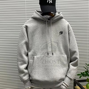 Men's {lain <b>Black</b> Pullover Custom Logo <b>Fleece</b> Sweatshirt with Kangagroo Pocket - Product Image 5