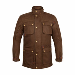 Blouson de moto en coton ciré d'été, imperméable, ventilé, pour le tourisme, avec protections de sécurité - Product Image 1