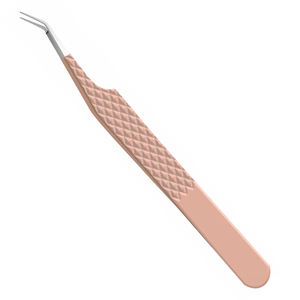 Pinza Profesional para Extensión de Pestañas Curvada a 45 Grados, Punta Angulada Fina, Acero Inoxidable, Herramienta de Belleza, Agarre de Diamante, Diseño Moderno - Product Image 6