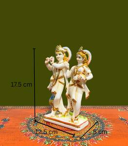 Nirmala Handicrafts - Estatua Religiosa Decorativa de Resina Pintada de Radha Krishna, Pulida a Mano, Diseño Tradicional, para Mesa - Product Image 3