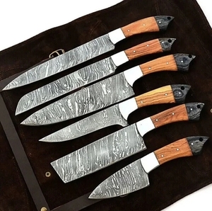 Handcrafted 6-Piece Damascus Ultra <b>Sharp</b> Eco-Friendly Wood Handle Chef <b>Knife</b> <b>Set</b> Professional Quality - Product Image 4
