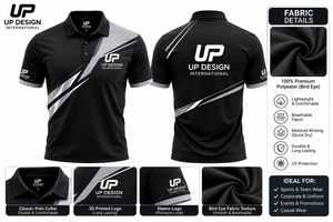 เสื้อโปโลผู้ชายแบบกำหนดเอง แห้งเร็ว ผลิตจากโพลีเอสเตอร์ สำหรับทีมกอล์ฟ  รับสกรีนโลโก้ด้านหน้าและด้านหลัง  ชุดกีฬา  โรงงานรับผลิตแบบ OEM ODM - Product Image 5