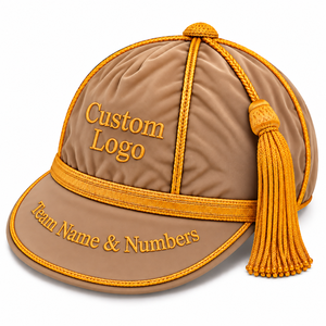 Casquette d'honneur en velours de haute qualité, casquette de présentation, casquette de rugby, casquette de récompense, casquette de club, casquette à pompon, casquette de récompense personnalisée brodée - Product Image 3