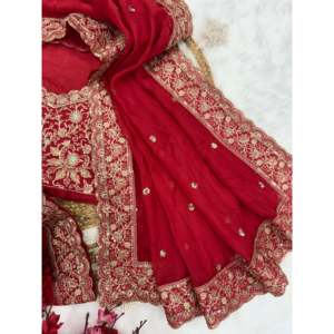 Sari de diseñador para mujer con impresionantes lentejuelas y bordado de cordones - Product Image 5