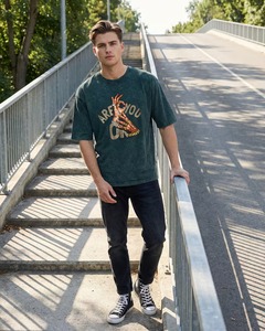 Men <b>Drop</b> Shoulder Oversized Tee Boxy Cotton Short Sleeve Casual Graphic Extended Hem Streetwear Loose Top top mens oversized <b>box</b> - Product Image 1